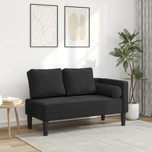 Keyroto Chaise Longue Chaise Longue Loungesofa mit Kissen aus schwarzem Samt Keyroto Chaise Longue Chaise Longue Loungesofa mit Kissen aus schwarzem Samt von Keyroto
