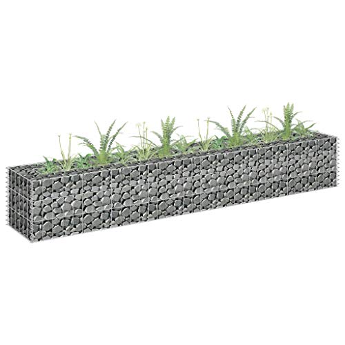 Keyroto Gabionen Gabionen Hochbeet Gabionenwand Gabionen Hochbeet Rechteckig Verzinkter Stahl 180×30×30 cm von Keyroto