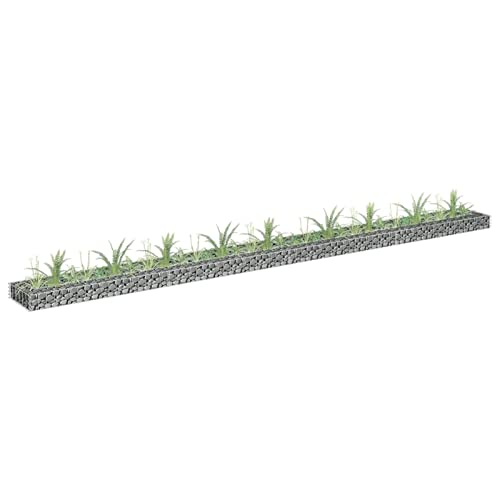 Keyroto Gabionen Gabionen Hochbeet Gabionenwand Gabionen Hochbeet Rechteckig Verzinkter Stahl 360x30x10 cm von Keyroto