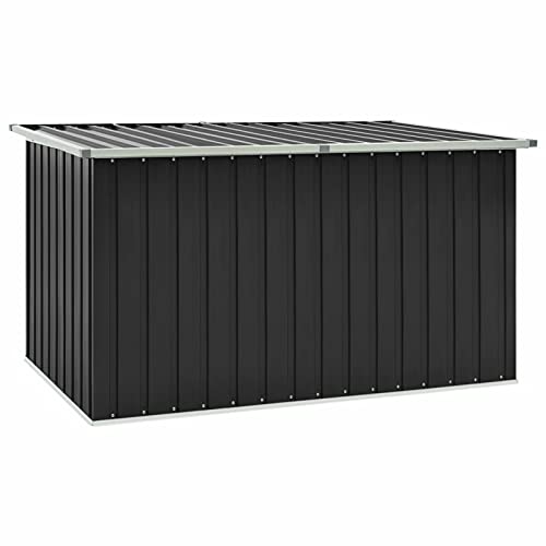 Keyroto Gartenbox wasserdicht XXL Metall Auflagenbox XXL Garten Aufbewahrungsbox Kissenbox Werkzeugkasten Gerätebox Gartentruhe -Anthrazit-171 x 99 x 93 cm von Keyroto