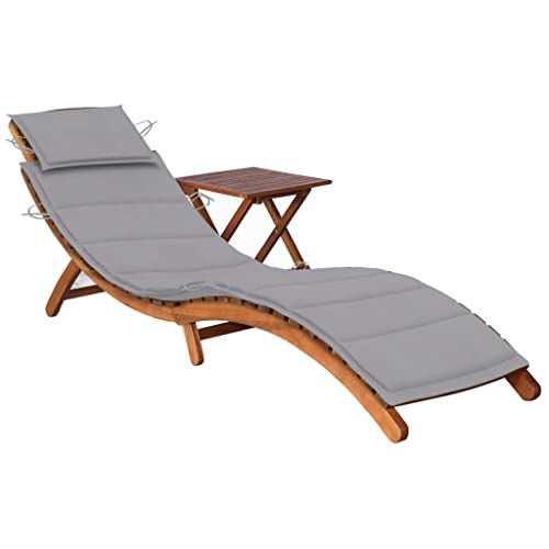Keyroto Gartenliege mit Kissen und Tisch aus massivem Akazienholz, Sonnenliege für den Garten, Gartenliege für den Außenbereich, Sonnenliege für den Außenbereich, Sonnenliege, Gartenliege Keyroto Gartenliege mit Kissen und Tisch aus massivem Akazienholz, Sonnenliege für den Garten, Gartenliege für den Außenbereich, Sonnenliege für den Außenbereich, Sonnenliege, Gartenliege von Keyroto