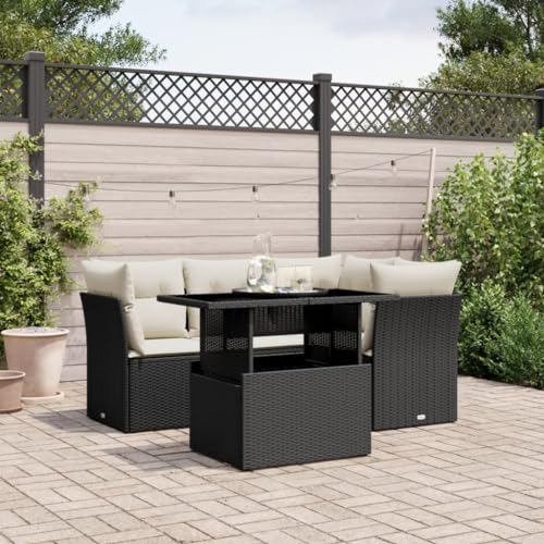 Keyroto Gartenlounge Outdoor mit Gartentisch mit Verstellbare Tischplatte Dining Lounge Ecklounge Sitzecke Balkon Loungemöbel Gartensofa Sitzgruppe Outdoor Schwarz und Creme 5-TLG Type-B226 Keyroto Gartenlounge Outdoor mit Gartentisch mit Verstellbare Tischplatte Dining Lounge Ecklounge Sitzecke Balkon Loungemöbel Gartensofa Sitzgruppe Outdoor Schwarz und Creme 5-TLG Type-B226 von Keyroto