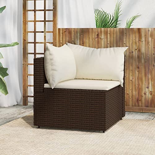 Keyroto Gartensofa Wetterfest Balkonmöbel Lounge Gartenmöbel Klein Balkonsofa Balkonmöbel Kleiner Balkon Garten loungemöbel Set Ecklounge Sofa Outdoor-Braun-1-tlg von Keyroto