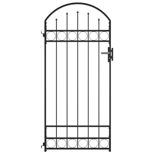 Keyroto Gartentor Einfahrtstor Zauntor Gartentor Metall Hoftor Zauntor mit Gewölbter Spitze Stahl 89x200 cm Schwarz Keyroto Gartentor Einfahrtstor Zauntor Gartentor Metall Hoftor Zauntor mit Gewölbter Spitze Stahl 89x200 cm Schwarz von Keyroto