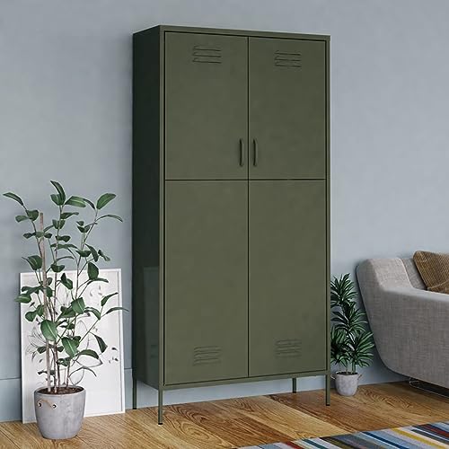 Keyroto Kleiderschrank Mehrzweckschrank Schließfachschrank Besenschrank Metallspind Stahl Olivgrün 90x50x180 cm Keyroto Kleiderschrank Mehrzweckschrank Schließfachschrank Besenschrank Metallspind Stahl Olivgrün 90x50x180 cm von Keyroto