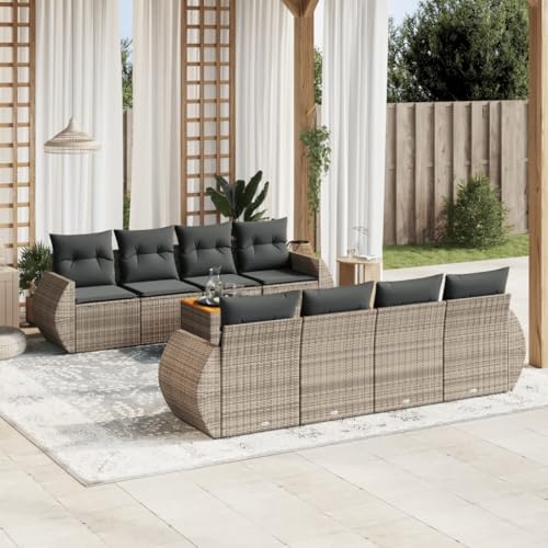 Keyroto Outdoor-Sofa Outdoor-Sofa mit Stauraum Gartenlounge Set Outdoor Gartensofa aus Polyrattan-Grau-9pcs-3 Keyroto Outdoor-Sofa Outdoor-Sofa mit Stauraum Gartenlounge Set Outdoor Gartensofa aus Polyrattan-Grau-9pcs-3 von Keyroto