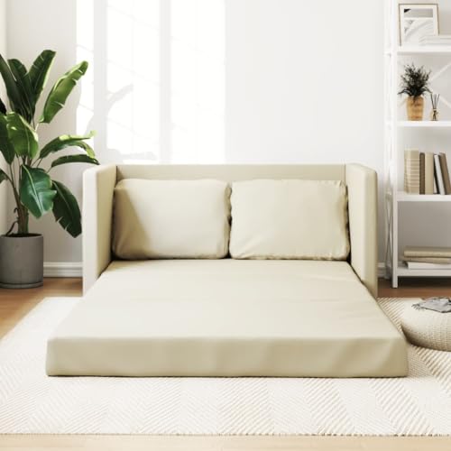 Keyroto Schlafsofa Sofa mit schlaffunktion Schlafcouch Sofa Bed Sofabett Sofa mit schlaffunktion fürsWohnzimmer Schlafzimmer Heimkino Gästezimmer-Creme-Kunstleder Keyroto Schlafsofa Sofa mit schlaffunktion Schlafcouch Sofa Bed Sofabett Sofa mit schlaffunktion fürsWohnzimmer Schlafzimmer Heimkino Gästezimmer-Creme-Kunstleder von Keyroto