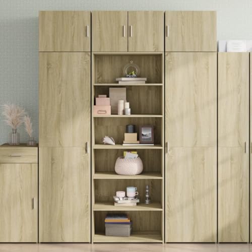Keyroto Sideboard Eiche Sonoma 70 x 41 x 185 cm aus mehrschichtigem Holz, modernes Sideboard, Küchenmöbel, Sideboard, Sideboard für Wohnzimmer von Keyroto