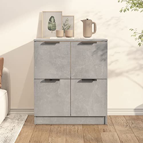Keyroto Sideboard Wohnzimmer Moderne Anrichte Wohnzimmer Sideboard Küche Möbel Eingang Modern aus Holz Mehrschichtig Grau Beton 60 x 30 x 70 cm von Keyroto