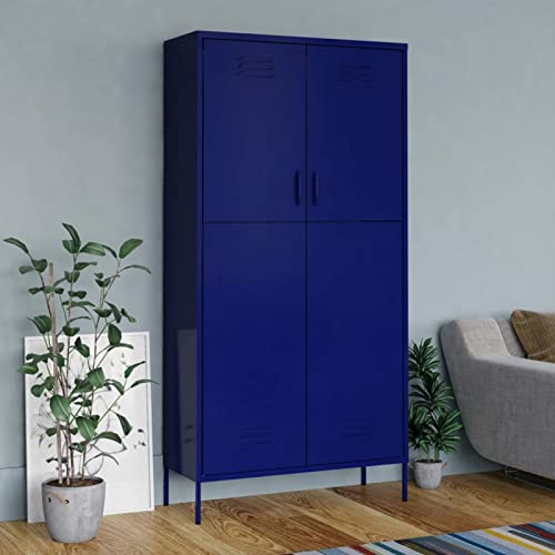 Keyroto Spind Umkleiderschrank Büroschrank Metallschrank Stahlschrank Marineblau 90 x 50 x 180 cm Keyroto Spind Umkleiderschrank Büroschrank Metallschrank Stahlschrank Marineblau 90 x 50 x 180 cm von Keyroto