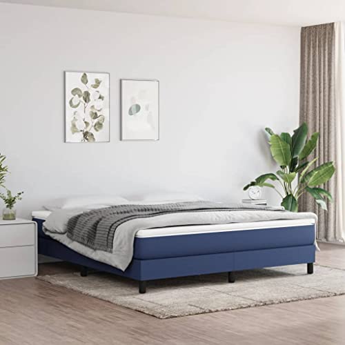 Keyroto Taschenfederkernmatratze Blau 180x200x20 cm Stoff, Bettrahmen, Familienbett, Bett Gestell, Doppel Bett, Einzelbett von Keyroto