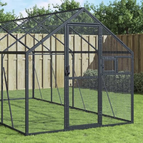 Keyroto Vogelkäfig Groß Alu Papageienkäfig Vogelvoliere XXL Vogelvoliere Abschließbare Aluminium-Anthrazit-179x 600 x 185 cm Keyroto Vogelkäfig Groß Alu Papageienkäfig Vogelvoliere XXL Vogelvoliere Abschließbare Aluminium-Anthrazit-179x 600 x 185 cm von Keyroto