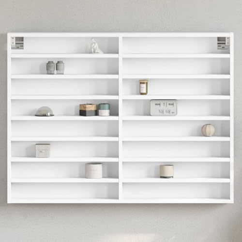 Keyroto Wandregale Wandregal Schrank Vitrine aus Holz mehrschichtig weiß 100 x 8,5 x 75 cm Keyroto Wandregale Wandregal Schrank Vitrine aus Holz mehrschichtig weiß 100 x 8,5 x 75 cm von Keyroto