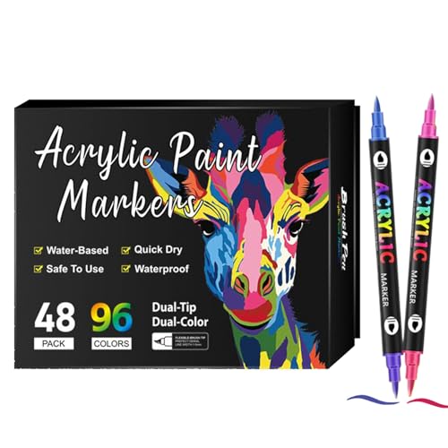 Keyubria Acryl Marker Set | Wasserdichte Keramik Malstifte Kollektion,Permanente Bastelmarker Zeichenwerkzeuge Für Stein Stoff Papier von Keyubria
