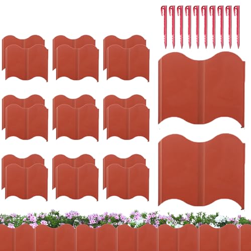 Keyubria Blumenbettkantenränder, Gartenkantengrenze | Flexibler Gartenzaun Grenze | 20 Stück abnehmbare Kantenzauntafel Blumenbett Barriere für Rasenstraße Einfahrt Garten Garten von Keyubria