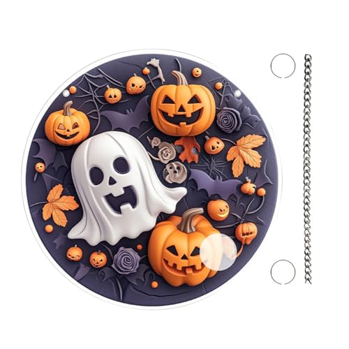 Keyubria Halloween Dekoschild - Horror Acryl Rundschild Für Haustür,Gruselige Deko Aufhängbar Für Kamin Schlafzimmerwand Hauseingang Fenster Landhausstil Geisterhaus von Keyubria