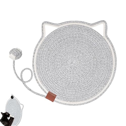 Keyubria Horizontaler Für Katzen,Runder Horizontaler Kratzer mit Ball Spielzeug | Zubehör Möbelschutz Mit Ösen Für Wand Couch,Für Haus Wohnung Wohnzimmer Schlafzimmer Sofa Teppich Ecke Wand Tür von Keyubria