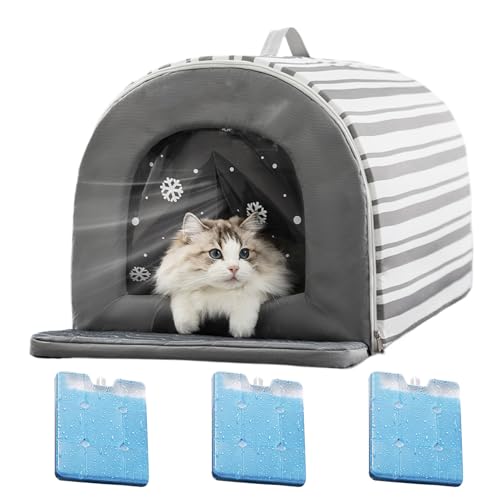 Keyubria Kühlendes Katzenhaus Für Draußen | Mit Kühlbox & Außenkühlung Für Katzen,Isoliertes Rutschfestes Gemütliches Zelt Wasserdicht Für Wohnung Und Garten Tierunterkünfte Keyubria Kühlendes Katzenhaus Für Draußen | Mit Kühlbox & Außenkühlung Für Katzen,Isoliertes Rutschfestes Gemütliches Zelt Wasserdicht Für Wohnung Und Garten Tierunterkünfte von Keyubria