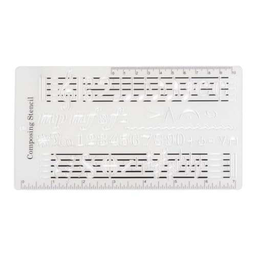 Keyubria Musik Komponieren Schablone - Notenlinien Zeichenschablone,Kreative Noten Symbole Schablonen Lineal Zubehör für Partitur Schreiben Komposition von Keyubria