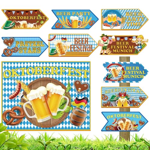 Keyubria Oktoberfest Wegweiser,Deko Für Oktoberfest Party - Aus Holz Für Gäste Deutsche Outdoor Rasen Garten Partys Und Events von Keyubria