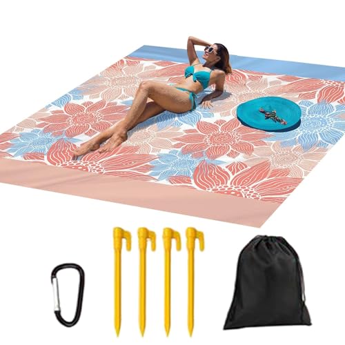 Keyubria Stranddecke Wasserfest Sandabweisend - Picknickdecke Outdoor Wasserdicht,Falttragbare Reisedecke Für Festivals Yoga Strandurlaub von Keyubria