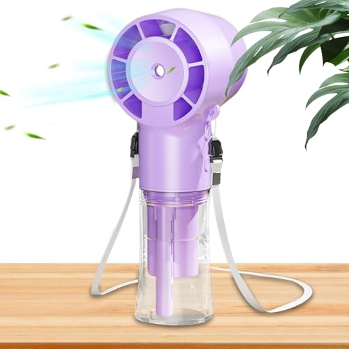 Keyubria Tragbarer Sprühventilator,12000 U/min Hochgeschwindigkeits-Ventilator mit Sprühnebel | Handheld Leiser Kühlmister 1200mAh Bei Für Garten Pool Wandern Sport Camping von Keyubria