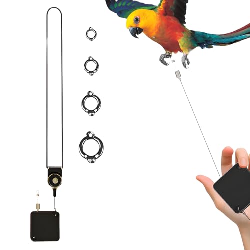 Keyubria Vogel-Fußkette, Metallische Automatik-Rückholleine Für Papageien Flugtraining, Verstellbare Fußgelenkausrüstung Für Unzertrennliche, Sittiche, Aras Und Keyubria Vogel-Fußkette, Metallische Automatik-Rückholleine Für Papageien Flugtraining, Verstellbare Fußgelenkausrüstung Für Unzertrennliche, Sittiche, Aras Und von Keyubria