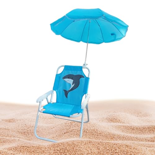 Kids Beach Stuhl mit Regenschirm, Klappbarer kleinkinds Campingstuhl, Kinder Outdoor Stuhl, Leichter Strandstuhl für Beach Pool Travel Kids Beachstuhl von Keyubria