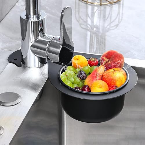 Siebkorb aus Edelstahl in Schwanenform für die Spüle | Swan Sink Strainer Basket | Filterkorb Zum Aufhängen Am Wasserhahn | Küchen Schwanen Abflusskorb | Eck-Spülbecken-Sieb ür Obst Und Gemüse von Keyubria