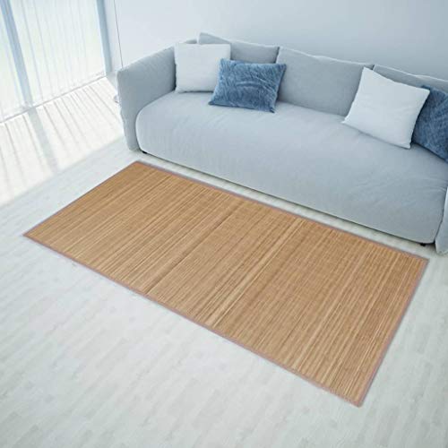 Bodenteppich, Bodenteppich, Teppichmatte rechteckig braun Bambus Teppich 120x180cm von Keyur