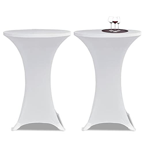 Cocktail Tischdecke, Poseur Tischdecke Tischdecke Stehtischdecke ?60cm Weiß Stretch 2 Stück von Keyur