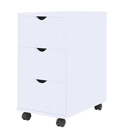 Keyur Schreibtischkasten, mobiler Aufbewahrungsschrank mit Schubladen, 33 x 45 x 60 cm, Weiß von Keyur
