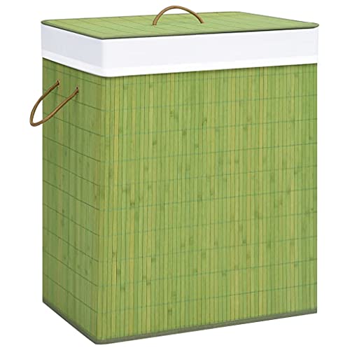 Wäschekorb, Wäschekorb Wäschesack Waschvorratsbehälter Schmutzwäschekorb Bambus Wäschekorb Grün 83 L von Keyur