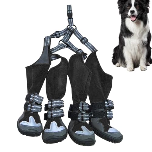 Hundegeschirr-Stiefel – wasserdichte Winter-Schneestiefel, verstellbare Gamaschen für Hunde, Hundegeschirr-Stiefel, wetterbeständig, rutschfest, für den Außenbereich, langlebig, kaltes Wetter Hundegeschirr-Stiefel – wasserdichte Winter-Schneestiefel, verstellbare Gamaschen für Hunde, Hundegeschirr-Stiefel, wetterbeständig, rutschfest, für den Außenbereich, langlebig, kaltes Wetter von Kezvmhy