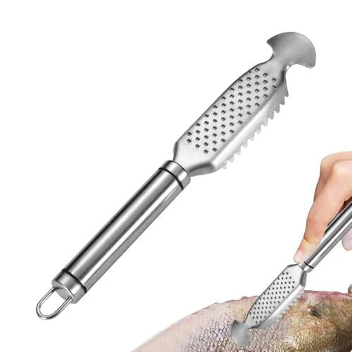 Kezvmhy Fischschuppen-Schaber, Fischschuppen-Entfernungswerkzeug, Ingwerreibe-Design, Edelstahl, Fischhautschaber, Reinigungswerkzeug, einfaches Entfernen von Fischschuppen von Kezvmhy