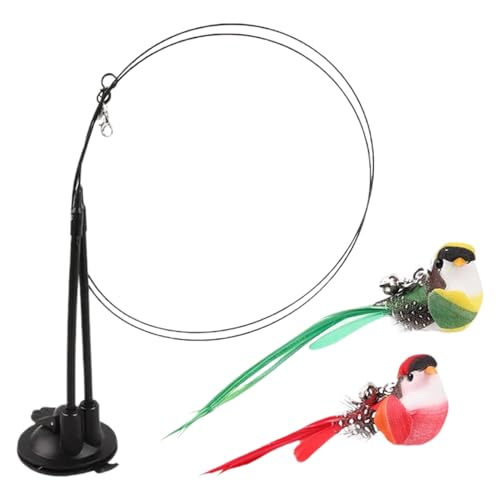 Kezvmhy Katzenspielzeug mit Feder Katzenspielzeug | Zauberstab Katzenspielzeug | 2 in 1 doppelt simulierter Süßvogel mit abnehmbarem Saugnapf für Niedrigenergie Stimulation Jagdinstinkt Praxis Kezvmhy Katzenspielzeug mit Feder Katzenspielzeug | Zauberstab Katzenspielzeug | 2 in 1 doppelt simulierter Süßvogel mit abnehmbarem Saugnapf für Niedrigenergie Stimulation Jagdinstinkt Praxis von Kezvmhy