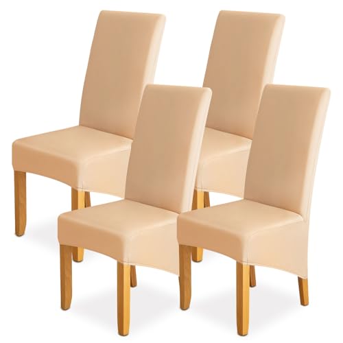 Stuhlhussen 4er Set Stuhlüberzug Elastizität Spandex Universal-Hussen für Stühle Moderne und Elegante Optik Stuhl Schutz Abdeckungen Mit Gummiband für Esszimmer, Bankette, Partys und Dekoration von Kfnire