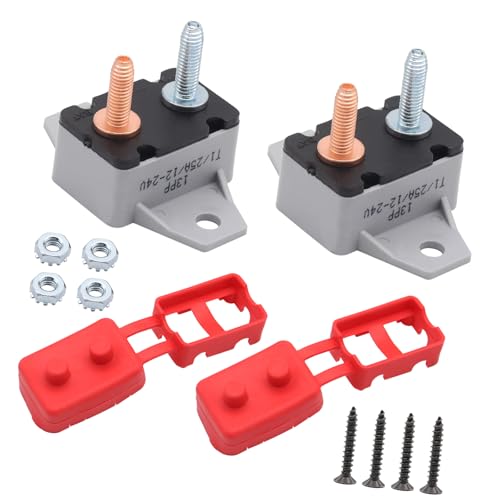 2 STÜCK 25A 12V/24V Festes Montageloch für roten Schutzschalter mit isoliertem Gehäuse zur Montage am Systemflügel 2 STÜCK 25A 12V/24V Festes Montageloch für roten Schutzschalter mit isoliertem Gehäuse zur Montage am Systemflügel von Kfwfuaee
