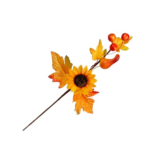 2 Stück Thanksgiving Ernte Display Handwerk Supplies Künstliche Ahornblätter Zweig Herbst Blumen Arrangement Dekoration Party Supplies von Kfwfuaee