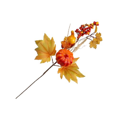 2 Stück Thanksgiving Ernte Display Handwerk Supplies Künstliche Ahornblätter Zweig Herbst Blumen Arrangement Dekoration Party Supplies von Kfwfuaee