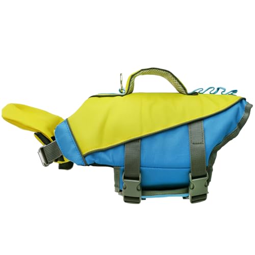 Kfwfuaee Einstellbare Hundelebensanzug Reflektierende Schwimmweste Mit Lebensgriff Für Verschiedene Rassen Hoher Auftrieb Für Schwimmstrand von Kfwfuaee