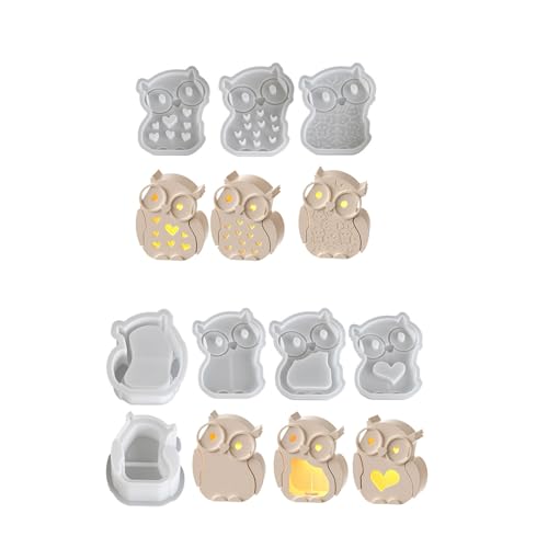 Heimdekoration Silikonform Atmosphäre Lampe Silhouette hohle Kerze Dekoration Schmuck Handwerk Eule Silikonform von Kfwfuaee
