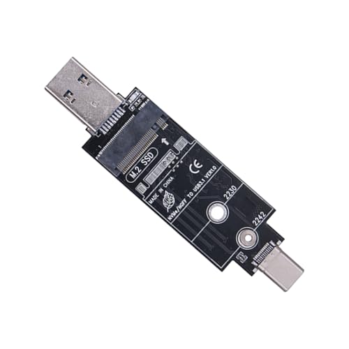 Kfwfuaee USB-Adapter mit Doppelprotokollen, Festplatten, USB 3.1 Gen 2, USB auf Solid State-Disk-Lesegerät für 2280 2242 von Kfwfuaee