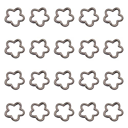[Kfwfuaeee] 20 Stück 16 x 16 mm antike Blumenperlen bronzefarben silberne Blume Abstandhalter für Armbänder Schmuckhersteller von Kfwfuaee