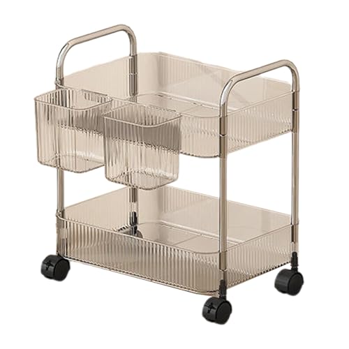 Plastik Clear Rolling Beauty Storage Cabinet Multi Regale Rolling Cart Organisatoren Karren Für Hautpflegekosmetiksammlung von Kfwfuaee