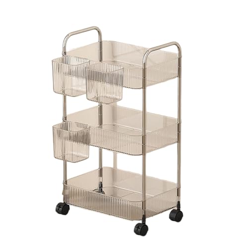 Plastik Clear Rolling Beauty Storage Cabinet Multi Regale Rolling Cart Organisatoren Karren Für Hautpflegekosmetiksammlung von Kfwfuaee