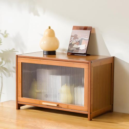 Kgfvesdc Vitrinenschrank Glas Wohnzimmer Vitrine,Kuriositätenschränke mit Glastüren,dichte und staubdichte Struktur,Geeignet FüR Wohnzimmer, Garderoben Und Spielzimmer(Braun-1 Schicht-Breite60) von Kgfvesdc