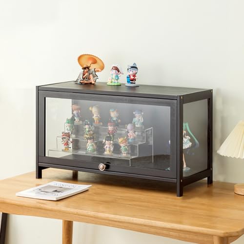 Kgfvesdc Wohnzimmervitrinen,Vitrinenschrank Wohnzimmer Holz,Dichte Und Staubdichte Struktur,Geeignet FüR Wohnzimmer, Garderoben Und Spielzimmer(Schwarz-1 Schicht-Breite70) von Kgfvesdc