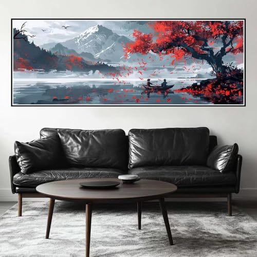 Malen Nach Zahlen Berg Malen Nach Zahlen Erwachsene Landschaft, 25x75 cm XXL Groß Acrylfarben Ölgemälde, DIY Malen Nach Zahlen Kinder Anfänger Paint by Numbers Set für Wand Dekor (Ohne Rahmen) -H472 von Kggyele