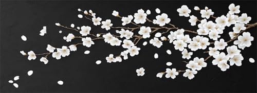 Malen Nach Zahlen Blume Malen Nach Zahlen Erwachsene Einfach, 15x45 cm XXL Groß Acrylfarben Ölgemälde, DIY Malen Nach Zahlen Kinder Anfänger Paint by Numbers Set für Wand Dekor (Ohne Rahmen) -H610 von Kggyele